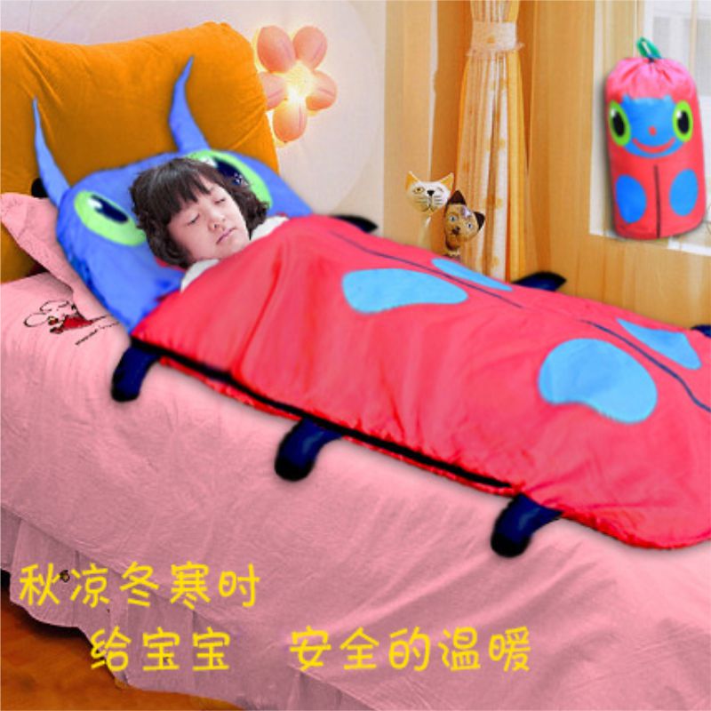 Cartoon beetle children's sleeping bag Christmas gift Student autumn and winter sleeping bag baby anti-kick quilt