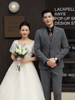 Groom's Wedding Suit, Men's Slim-Fit Business Formal Suit, Men's Korean-Style British-Style Groomsmen's Three-Piece Suit