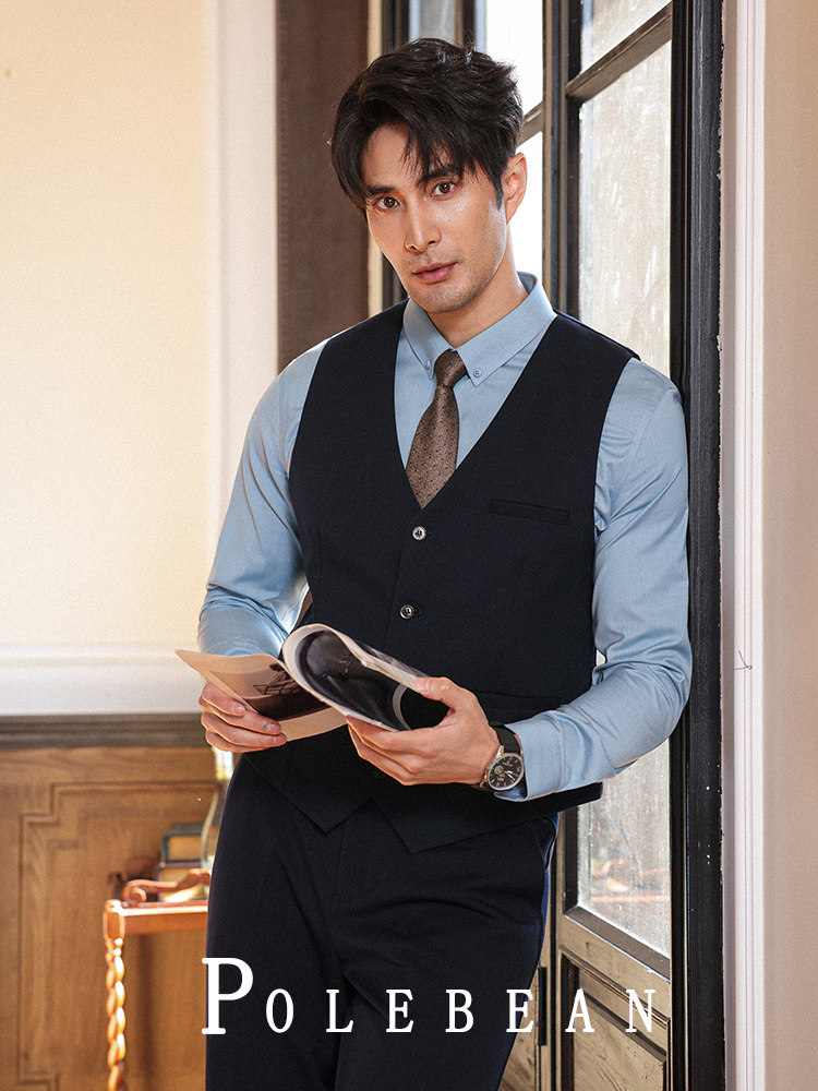 Groom's Slim-Fit Korean-Style Suit, Men's Wedding High-End Three-Piece Formal Suit, Wedding Banquet Business Attire, Plus-Size Suit