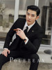 Groom's Wedding Suit, Men's Slim-Fit Business Formal Suit, Men's Korean-Style British-Style Groomsmen's Three-Piece Suit