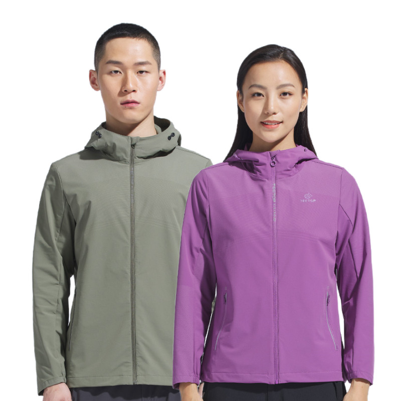 TECTOP explores outdoor spring thin elastic coat for men and women with wind-proof sports leisure jacket