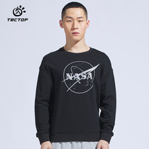 TECTOP explores outdoor spring and autumn new leisure round collar head jacket mens printed elastic long sleeves