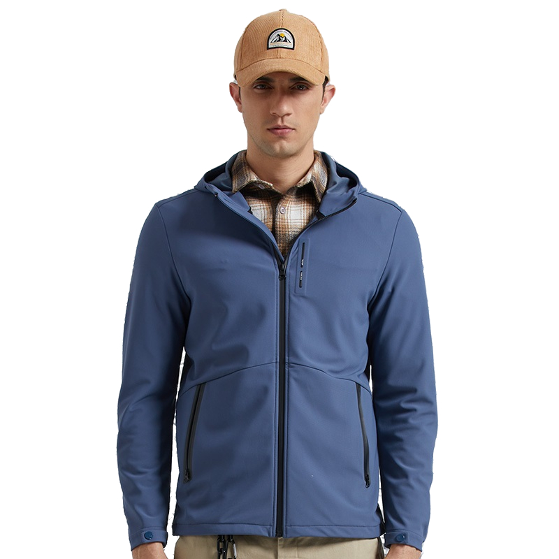 TECTOP explores outdoor autumn and winter plus velvet soft shell clothes for men's wind-proof hiking casual warm coat