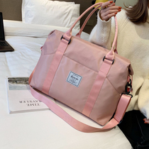 Net red short trip bag womens single shoulder crossbody portable clothes luggage bag large capacity wet and dry separation fitness bag