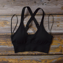 Color discount H~M tail single belt LOGO beauty back shockproof adjustable shoulder strap Fitness underwear Yoga bra running bra