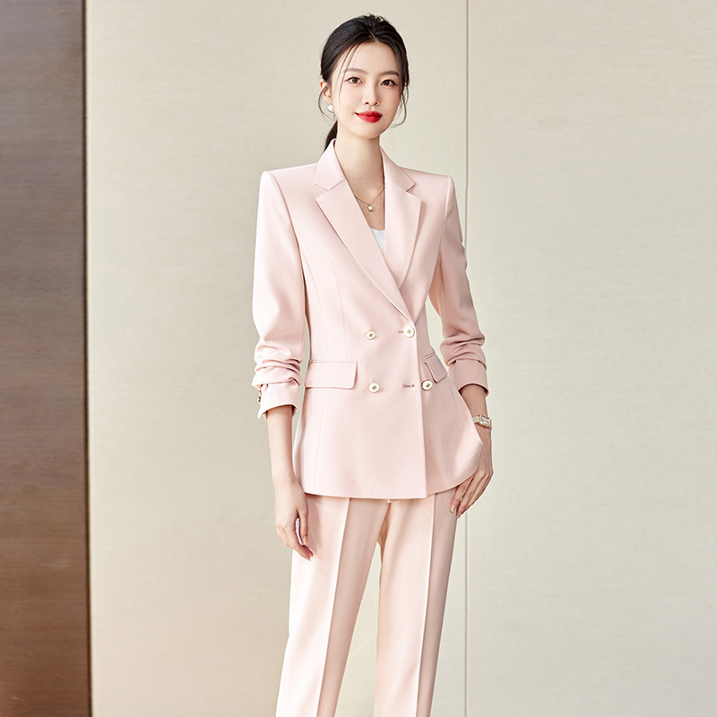 Pink Suit Set for Women, Spring Fashion, Elegant and Luxurious Suit Jacket, High-End Professional Formal Wear, Beauty Salon Work Uniform Pink Suit Set for Women, Spring Fashion, Elegant and Luxurious Suit Jacket, High-End Professional Formal Wear, Beauty Salon Work Uniform
