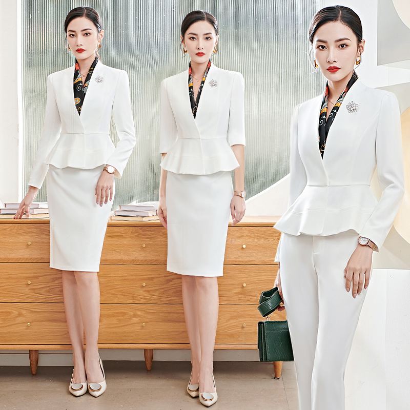 Spring Professional Suit for Women, High-End, Elegant, Slimming, Suitable for Hostess, Hotel Front Desk, Beauty Salon Receptionist, Flight Attendant Work Uniform