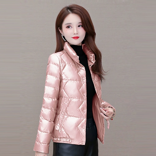 Элитный бархатный короткий приталенный пуховик, утиный пух, 2021 года, увеличенная толщина, подходит для подростков, в западном стиле