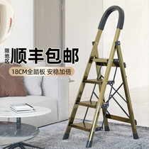 Indoor ladder Household folding aluminum alloy thickened multi-function herringbone engineering ladder four or five steps portable telescopic stairs