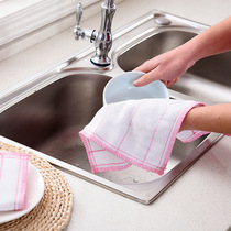 Kitchen thickened non-easy oil cotton yarn Absorbent non-hairless rag Non-oil dishwashing cloth Household cleaning towel Brush bowl