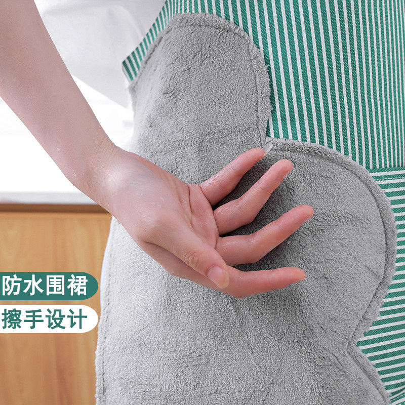 Apron household waterproof fashion thickened rubable hand cooking kitchen holding baby bag Anti-oil overalls adult female waist