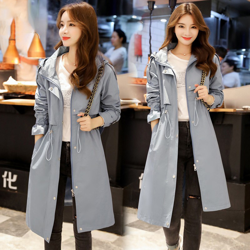 Wind coat woman with long version of spring and autumn section 2022 new small sub-spring loaded loose Korean version of large clothes casual early spring jacket