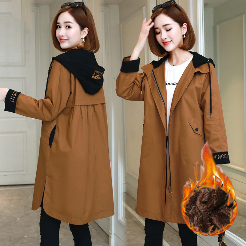 Glint Thickened Jacket Woman Autumn Winter Clothing 2021 New Korean version Loose Wind Clothes Woman Middle Long Version Lady Long Sleeve Blouse