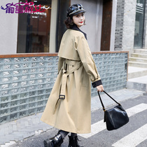 Wind dressing woman in the middle of the 2021 new Korean version easing Inn Wind Spring and autumn coat with waist temperament and thin coat