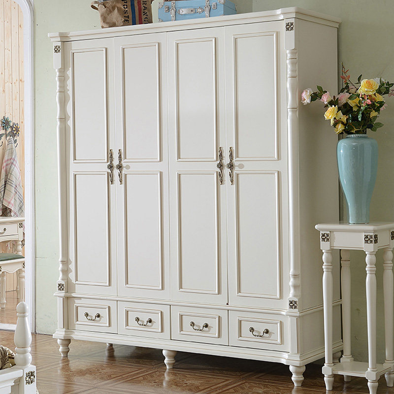 Minimalist American countryside Four modern fields Garden Solid Wood Size Family 4 Closet Children Adult Wardrobe Home Bedrooms