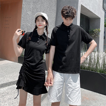 Temperament Couple Dress Summer Dress 2020 New Your Clothes My Skirt Small Design Dress Short Sleeve T-Shirt Set Tide