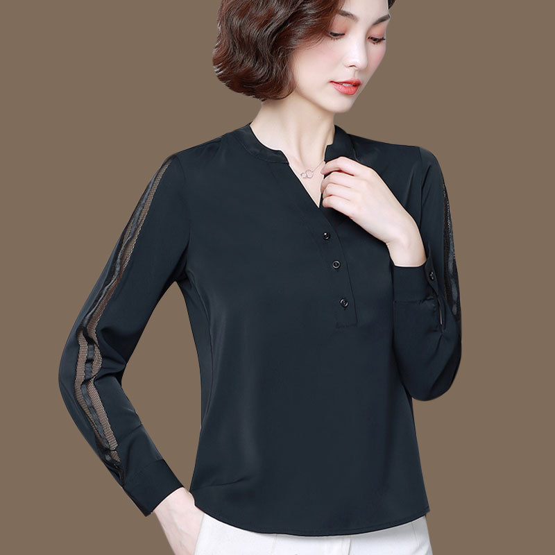 Lady Genuine Silk Shirt 2022 Summer new loose foreign pie Belly Mulberry Silk Blouse Accessories Broadlegged Pants