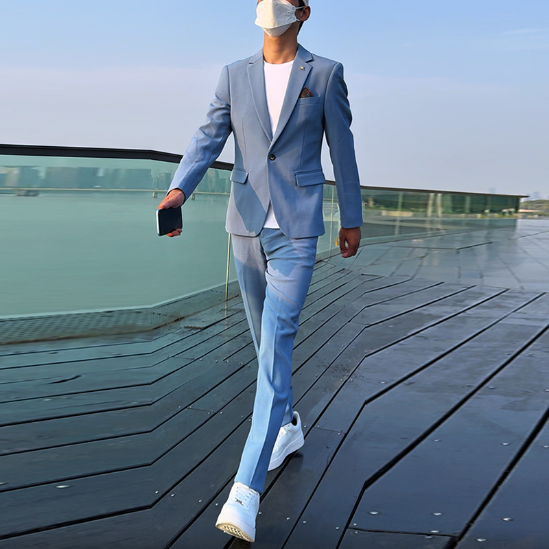 Men's Notched Lapel Suit Three-Piece Business Casual Suit Groom Wedding Dress Host Professional Attire