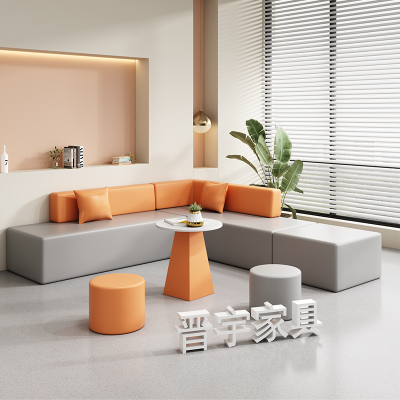 Office Reception Area, Barber Shop Lounge Area, Corner Creative Small Apartment Sofa Set for Hospital and Training Institution Office Reception Area, Barber Shop Lounge Area, Corner Creative Small Apartment Sofa Set for Hospital and Training Institution