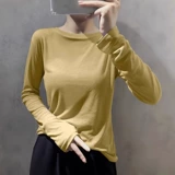 Сиреневая маска для лица, осенний легкий и тонкий мягкий приятный телу лонгслив, облегающий крой