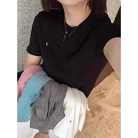 Черный [чувство дизайна/женский стиль/ледяной шелк/прикрытие живота/одежда/уникальный/джинсовая юбка/футболка/телесное покрытие/нижняя рубашка/популярно в этом году/ниша/с юбкой/футболка/повседневный 𫔮/индивидуальность]