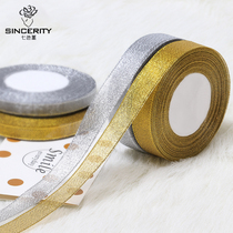 Seven-color pansy flower ribbon bow gold ribbon cloth onion belt silver onion belt color packaging flower packaging belt
