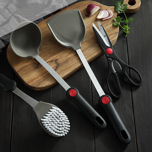 Силиконовая шпала красная точка кухонная посуда пищевая посуда -Редакция ручка из нержавеющей стали устойчиво