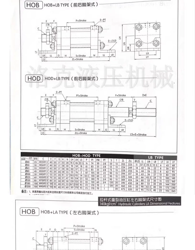 Trạm thủy lực khuôn xi lanh thủy lực hạng nặng HOB40/50/63*50 100 150 200 250 300