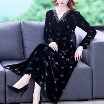 Real Silk Suede Broadside Wife Dress Woman 2022 New Spring Young Mom Fashion High-end Foreign Air Reduction