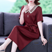 Mom Snow spinning Liandress 2022 New summer middle-aged temperament Yuanyuan high-end 35-45 Women in a summer dress