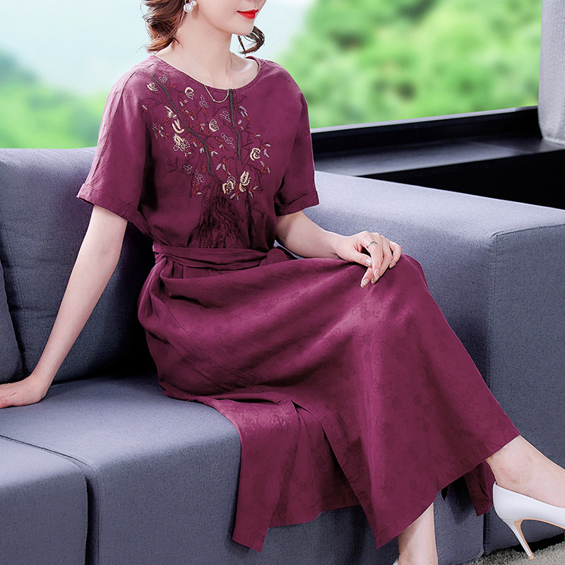 Your Lady's temperament is 2022 Fat people cover the summer and the new fashion middle-aged Mom big size women's dress