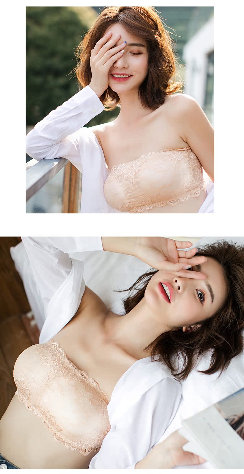 Ren gợi cảm ống top chống ánh sáng tụ tập tụ tập áo ngực nữ quây đồ lót đáy quần vest trắng ngắn áo lót ren gợi cảm