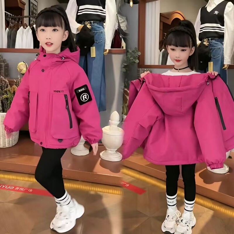 Girls' Cotton-Padded Jacket, Autumn and Winter 2026 New Style, Little Girls' Cotton Coat, Older Children's Winter Clothing, Quilted and Thickened Parka