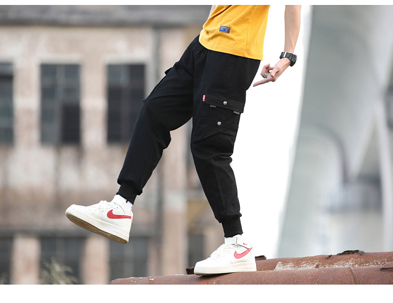 Quần âu nam 2019 phiên bản Hàn Quốc mới của xu hướng quần lọt khe nam mùa xuân đẹp trai công cụ cá tính - Quần làm việc quần jean nam cao cấp