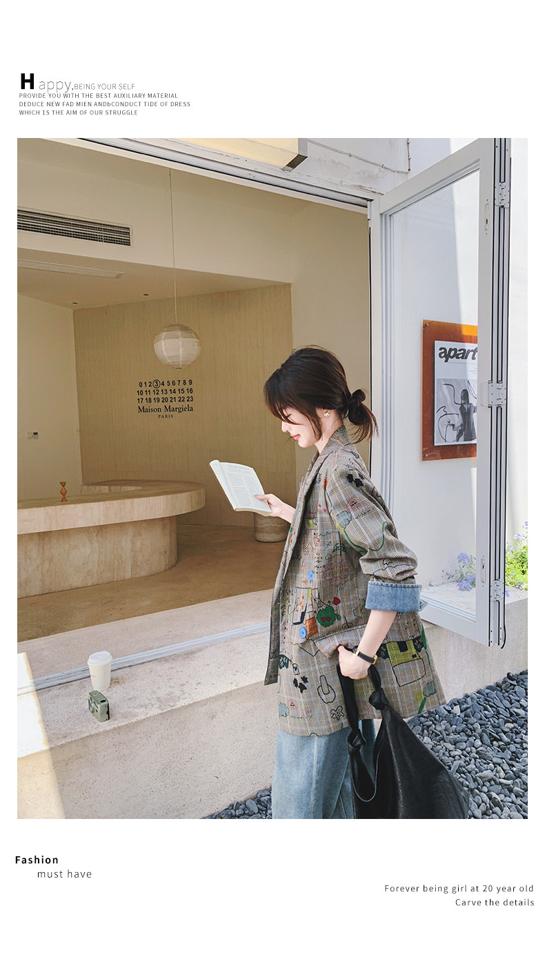 Цветной осенний дизайнерский пиджак классического кроя, тренд сезона, оверсайз 