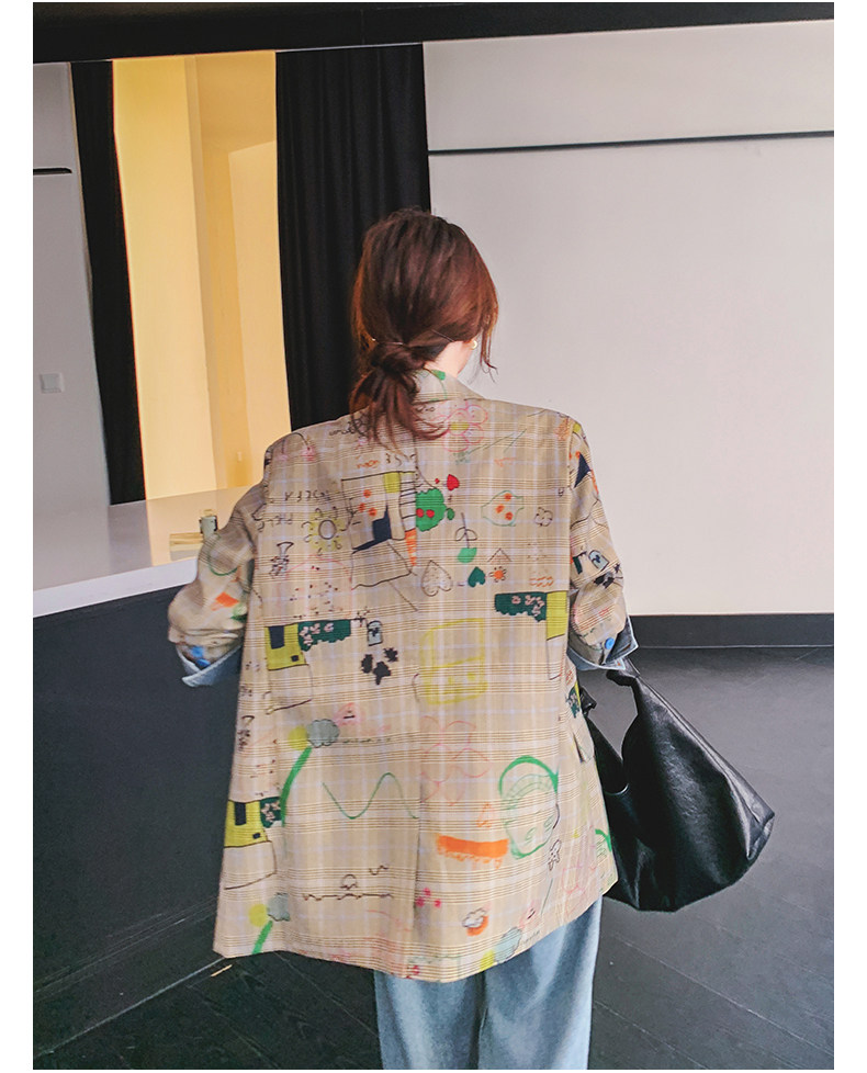 Цветной осенний дизайнерский пиджак классического кроя, тренд сезона, оверсайз 