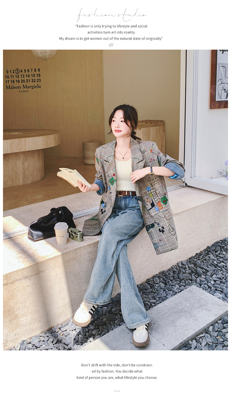 Цветной осенний дизайнерский пиджак классического кроя, тренд сезона, оверсайз 