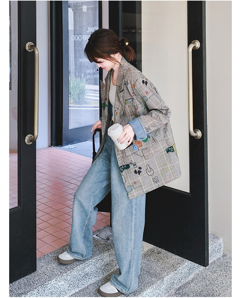 Цветной осенний дизайнерский пиджак классического кроя, тренд сезона, оверсайз 