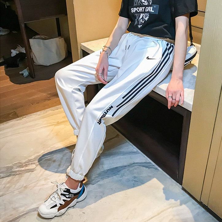 Sports Pants Women 2022 Spring Autumn New Korean Version Loose Pants 100 Hitch Casual Bunches Pants and Pants