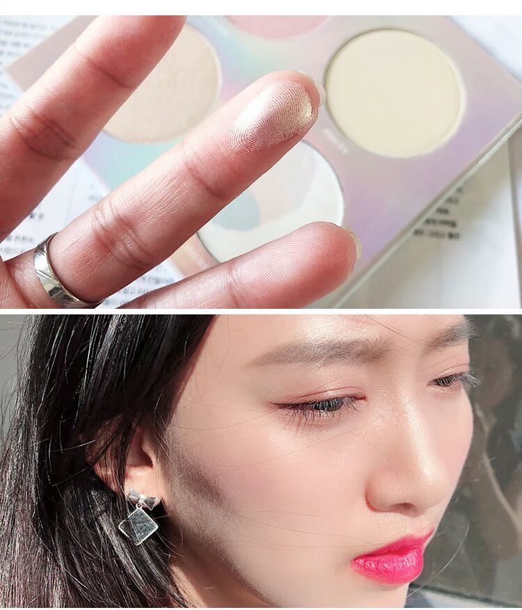 Venus đá cẩm thạch cao cấp độ bóng cao bột sáng bốn màu mặt kỳ lân phân cực sửa chữa năng lực mũi cao phấn highlight bắt sáng hàn quốc
