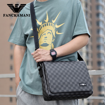 Kerry Armani Mens Shoulder Messenger Bag Casual Trend European and American Horizontal Messenger Bag Business Large Capacity Niche