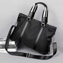 Binli Kangaroo Mens Handbag Horizontal Oxford Cloth Briefcase Mens Business Casual Trendy Brand Large Capacity Computer Bag