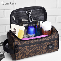 CateiKarrui Toiletry Bag Mens Business Short-distance Travel Large-capacity Water-Resistant PVC Storage Bag Cosmetic Bag