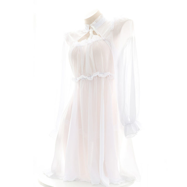 sexy chiffon nightgown ເຄິ່ງໂປ່ງໃສ, pajamas, ເຄື່ອງນຸ່ງຫົ່ມເຮືອນ, maid, maid, ຫ້ອງສ່ວນຕົວຮູບພາບເຄື່ອງນຸ່ງຫົ່ມສໍາລັບແມ່ຍິງ