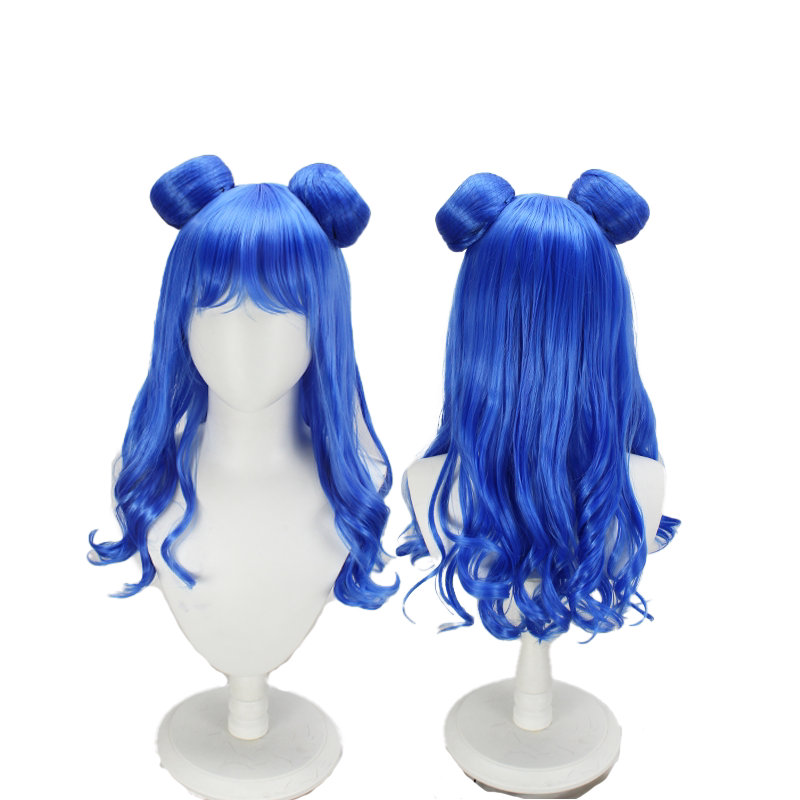 【Fiery】Tokyo Cat Cat Blue Mint Blue Long Curly Hair Double Bun Style Cosplay Wig 【Fiery】Tokyo Cat Cat Blue Mint Blue Long Curly Hair Double Bun Style Cosplay Wig