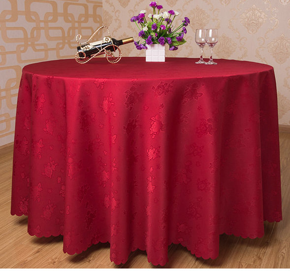 Custom Hotel Restaurant Hotel Dining Room Table Cloth Tablecloi Dresses Yellow Wine Red Color Round Rectangle