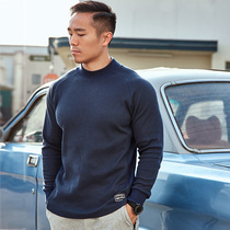 AlphaGym small high collar collage with long sleeves male spring style American retro casual sports Huffog hooded sweatshirt