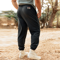 Alpha Bubble Yarn Speed Dry Sport Long Pants Men Summer Elastic Draw Rope Bunches Foot Running Training Fitness Pants