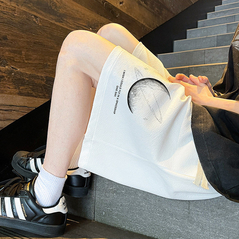 Спортивные шорты для старшеклассников, мужские летние быстросохнущие брюки из ледяного шелка с пятью точками, мужская повседневная верхняя одежда с эффектом прохлады, большие брюки