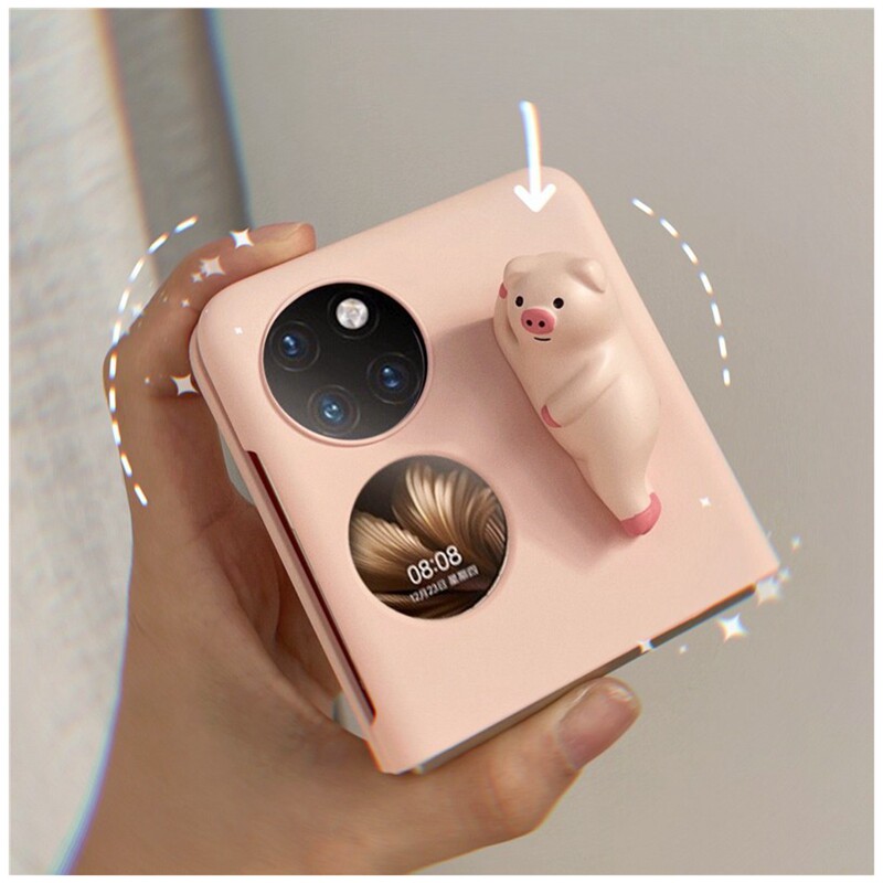 Cute Pig Pig applies Huawei p50pocket folding phone protective shell new p50 treasure box folding screen protective sheath woman